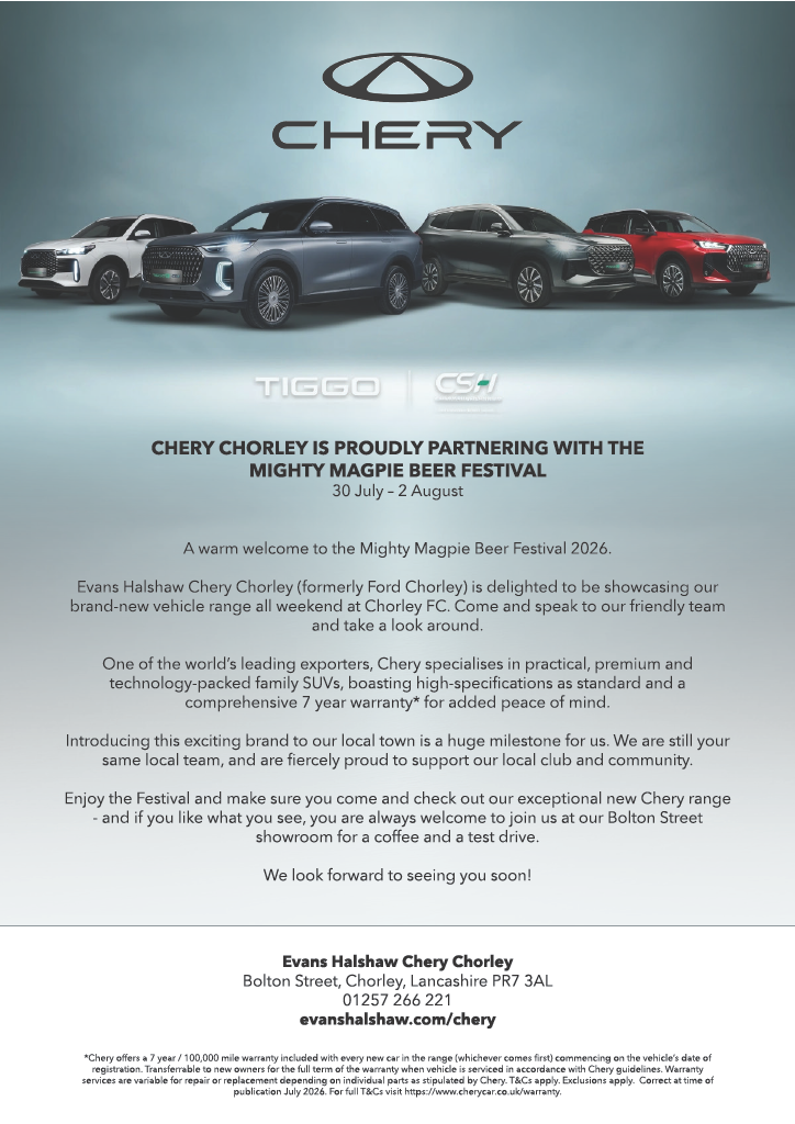 Chery Chorley Joins the Mighty Magpie Beer Festival as Official Partner