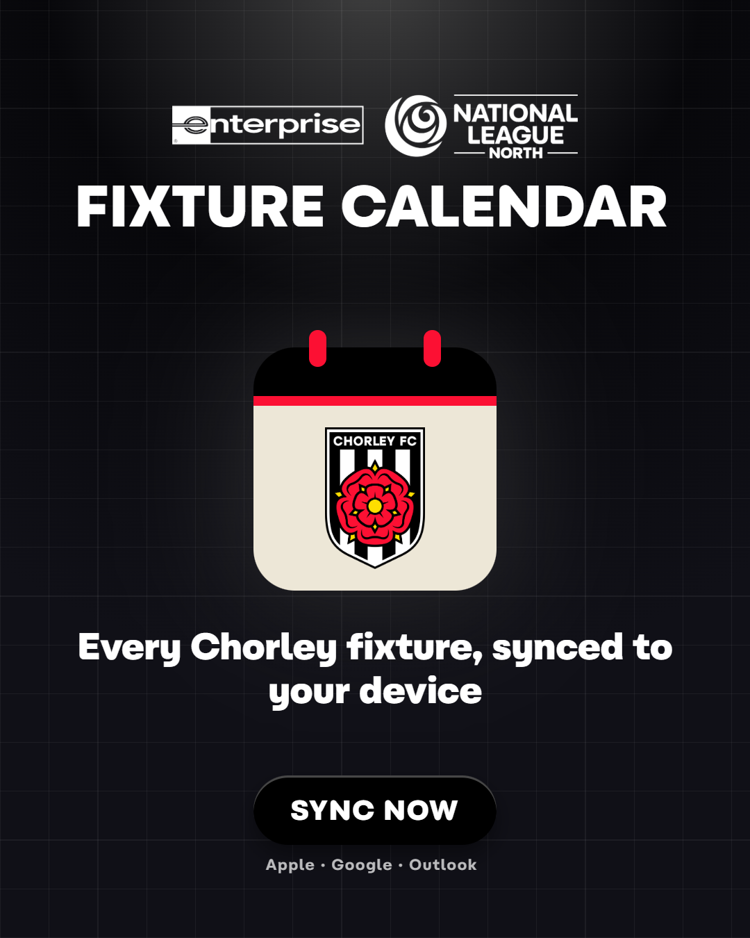 Get in sync with every Chorley fixture!